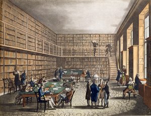 The Library at The Royal Institution, Albemarle Street, engraved by Joseph Constantine Stadler, 1809